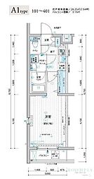 メインステージカミイタバシ 1Kの間取図画像