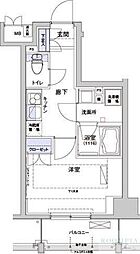 ハーモニーレジデンス住吉 1Kの間取図画像