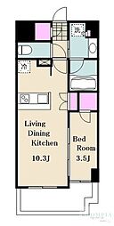 Brillia早稲田鶴巻町 1LDKの間取図画像