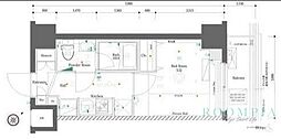 AZEST北千住 1Kの間取図画像