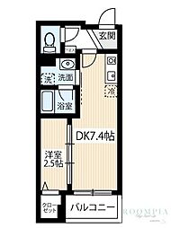 ARCOBALENOSHIN-ITABASHI 1DKの間取図画像