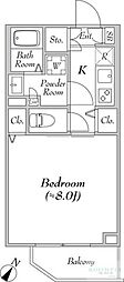 RenaissanceCourt高田馬場Calme 1Kの間取図画像