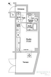 コンフォリア神楽坂 ワンルームの間取図画像