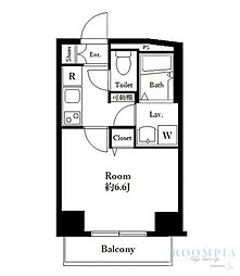 ドルチェ東新宿 1Kの間取図画像