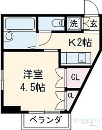 ルーブル学芸大学 1Kの間取図画像