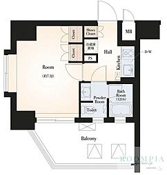 コンシェリア豊洲MASTER'SVILLA 1Kの間取図画像