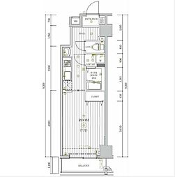 レガリス門前仲町 1Kの間取図画像