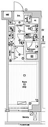 ルミードキューブ菊川プレミアム 1Kの間取図画像