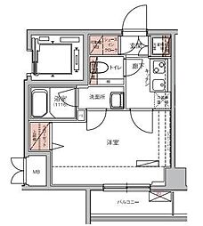 ハーモニーレジデンス東京イーストコア 1Kの間取図画像