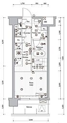 プレミアムキューブ菊川 ワンルームの間取図画像
