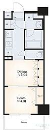 日神デュオステージ浅草三筋 1DKの間取図画像
