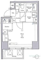 クレイシア蔵前 ワンルームの間取図画像