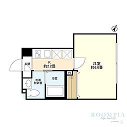 WELLSQUARE都立大学 1Kの間取図画像