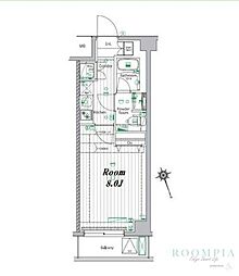 MAKESDESIGN三宿 1Kの間取図画像