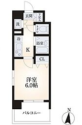 レジディア両国 1Kの間取図画像
