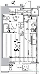 メイクスデザイン茗荷谷 1Kの間取図画像