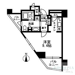 レジディア中落合-A ワンルームの間取図画像