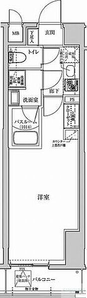 アルテカーサアリビエ東京イースト 411｜東京都足立区入谷１丁目(賃貸マンション1K・4階・25.79㎡)の写真 その2