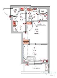 ハーモニーレジデンス池袋ウエスト 3階2Kの間取り