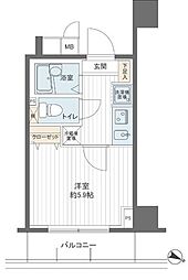 メインステージ西新宿 1Kの間取図画像
