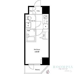 ハーモニーレジデンス池袋#003 1Kの間取図画像
