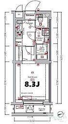 XEBEC経堂 1Kの間取図画像