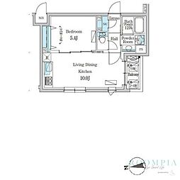 デュオフラッツ千歳船橋 1LDKの間取図画像