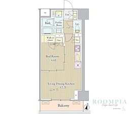 ヴェルデュール高田馬場 1LDKの間取図画像