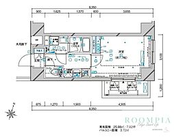 メインステージ板橋本町駅前2 1Kの間取図画像