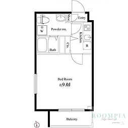 グリシーナ上北沢 1Kの間取図画像