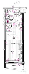 THEPREMIUMCUBEG東中野 1Kの間取図画像