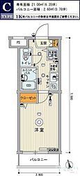 スカイコート中村橋第3 1Kの間取図画像