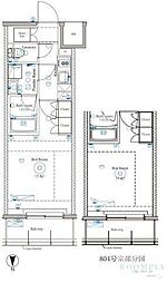 dips野方RESIDENCE 1Kの間取図画像