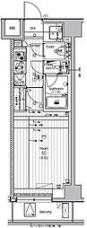 ルミードキューブ菊川プレミアム 1Kの間取図画像