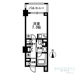 レジディア中落合-B ワンルームの間取図画像