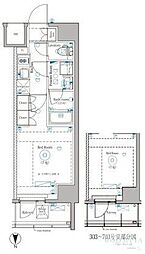 dips野方RESIDENCE 1Kの間取図画像