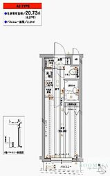 メインステージ赤塚 1Kの間取図画像