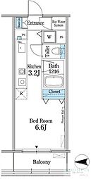 グランドゥール代々木大山 ワンルームの間取図画像