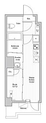 中野新井薬師レジデンス 1DKの間取図画像
