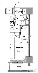 グランシアタワー亀戸 1Kの間取図画像
