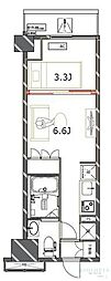 ジェノヴィア四谷三丁目グリーンヴェール 1DKの間取図画像