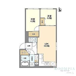 ウェルスクエア新宿戸山 1LDKの間取図画像