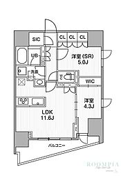 シーズンフラッツ大井町 1SLDKの間取図画像