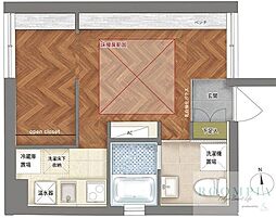 フランシア大井町 1Kの間取図画像