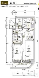 板橋区徳丸3丁目マンション 1LDKの間取図画像
