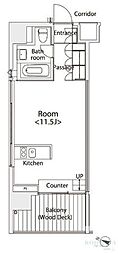 イプセ学芸大学 ワンルームの間取図画像