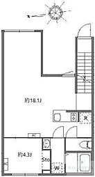 アピチェ戸越銀座 1LDKの間取図画像