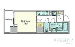 クレストコート中野 1Kの間取図画像
