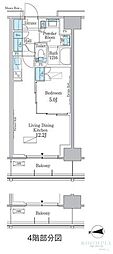 パークアクシス新宿百人町 1LDKの間取図画像