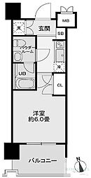 レジディア新宿御苑 1Kの間取図画像